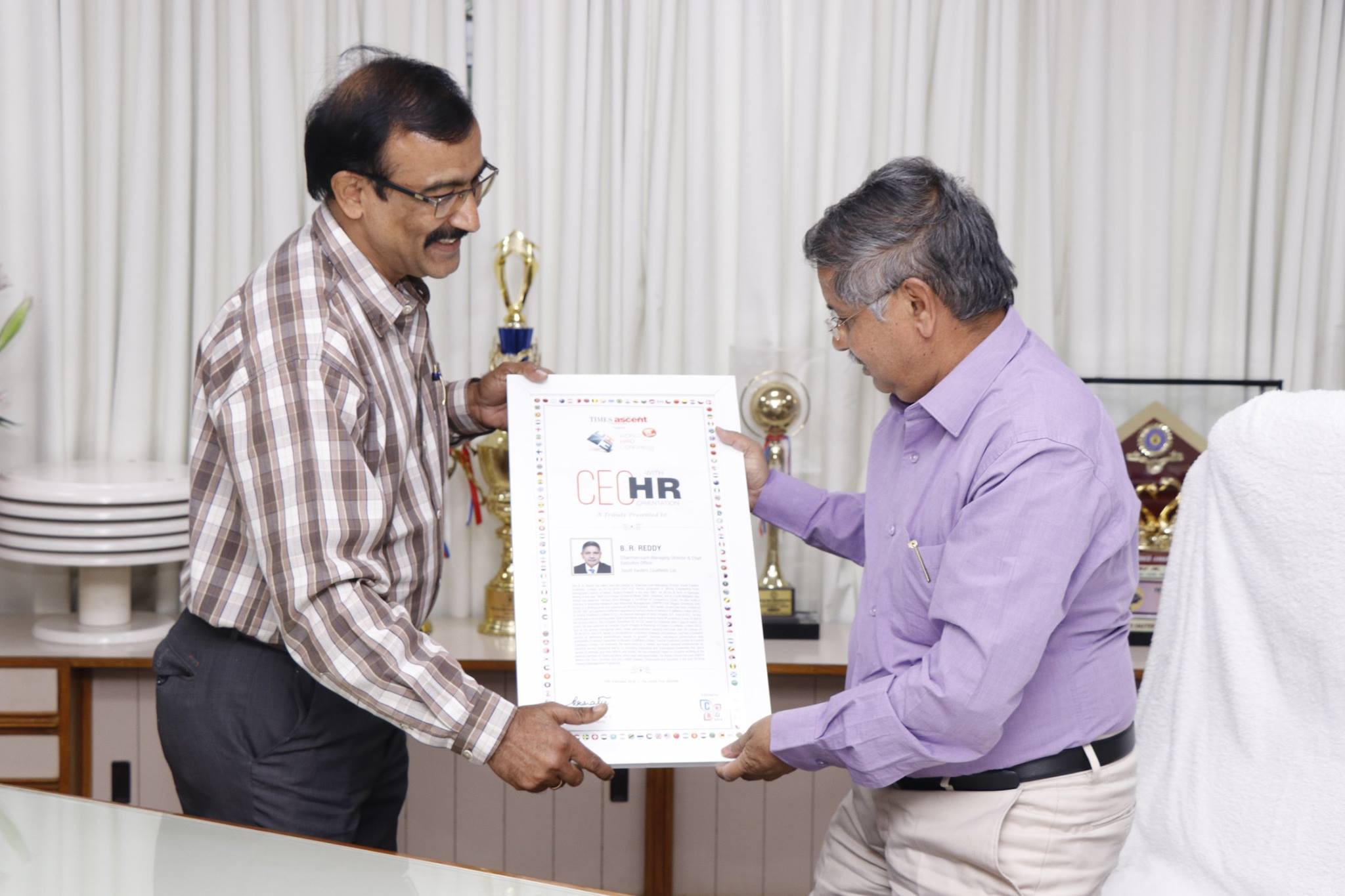 SECL - Shri B.R. Reddy, CMD, SECL was honoured with 