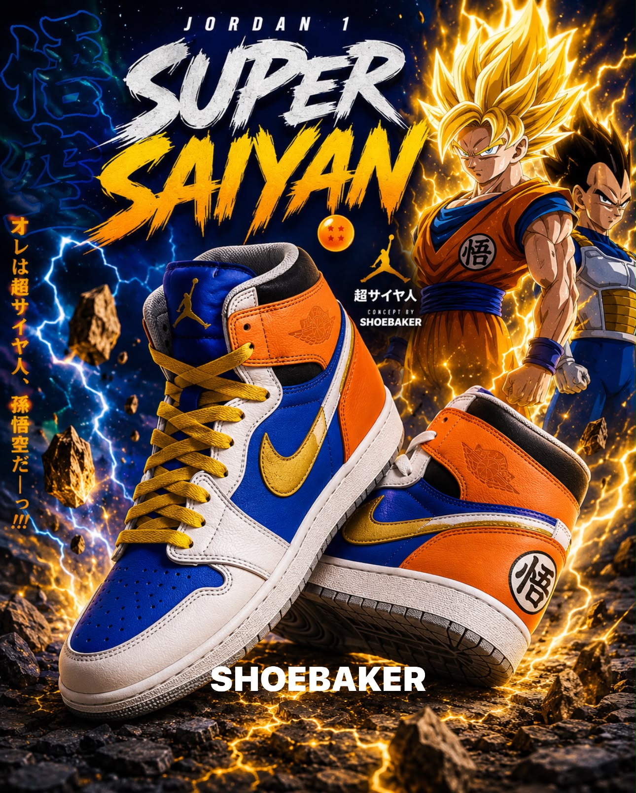 超サイヤ人専用 Jordan 1 “Super Saiyan” 🐉 Drop your size for a pair ⬇️