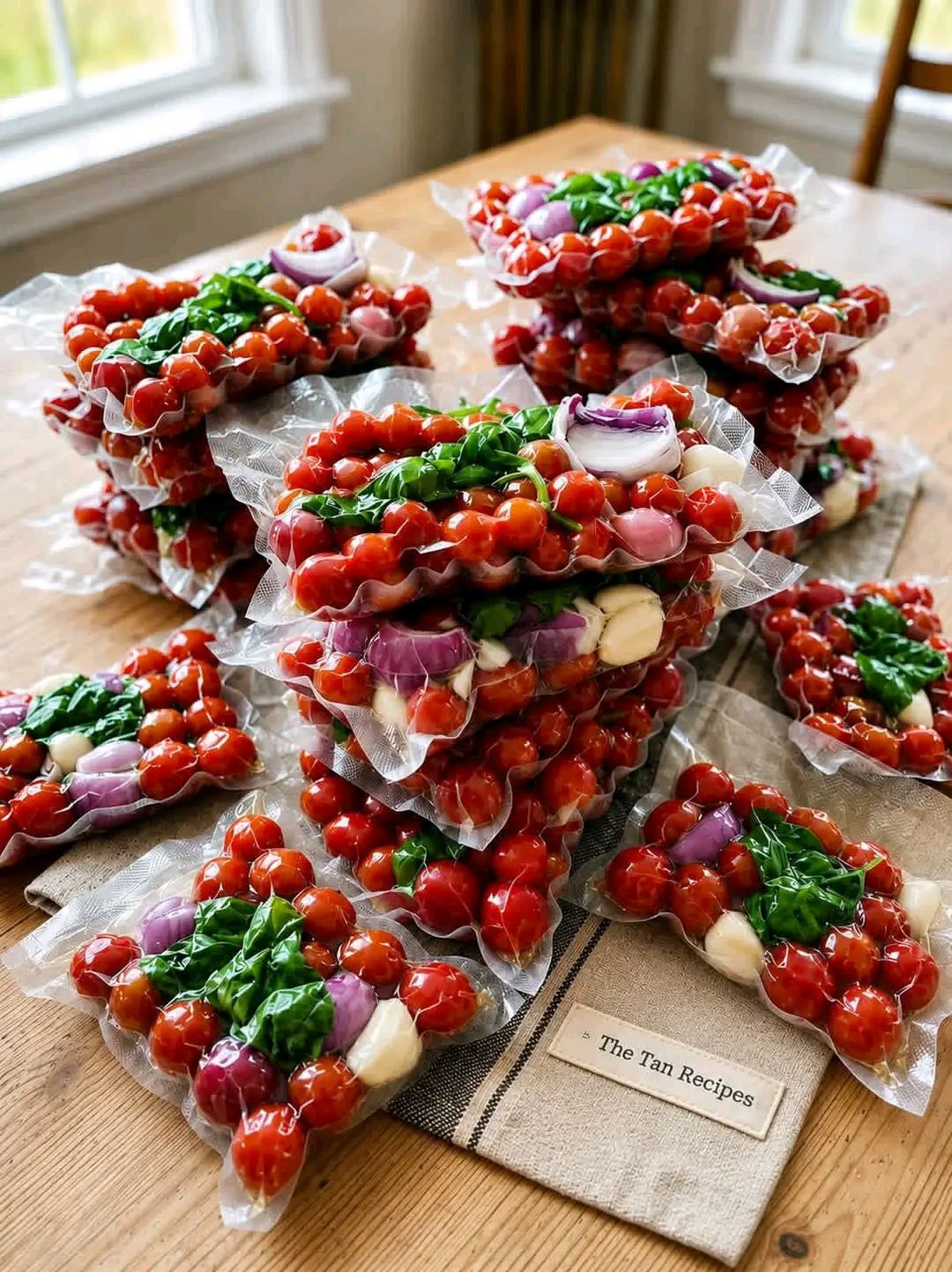 Freezer packets for cherry tomato sauce