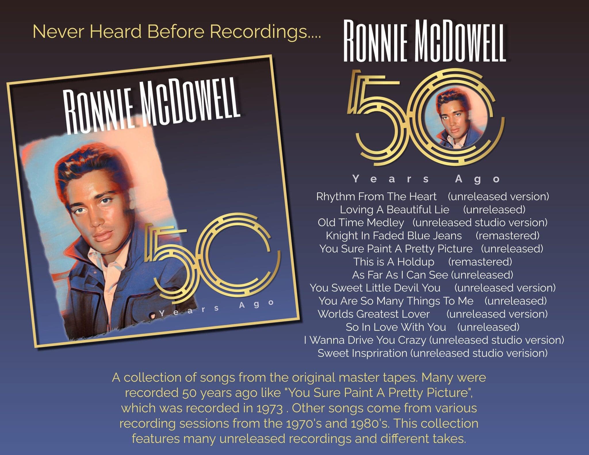 Ronnie McDowell's new CD Daddy-O available soon