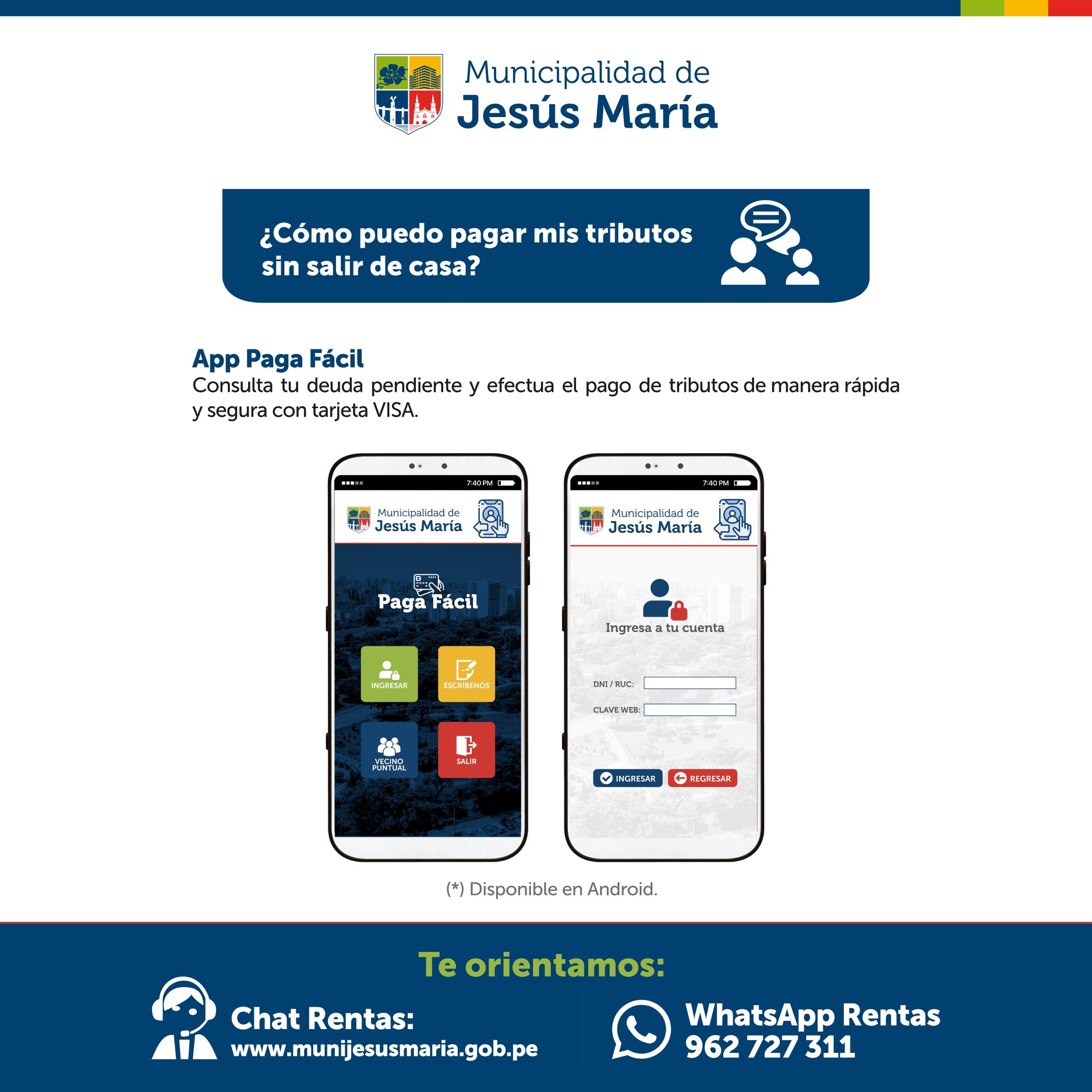 #PagaFácil Accede también... - Municipalidad de Jesús María | Facebook