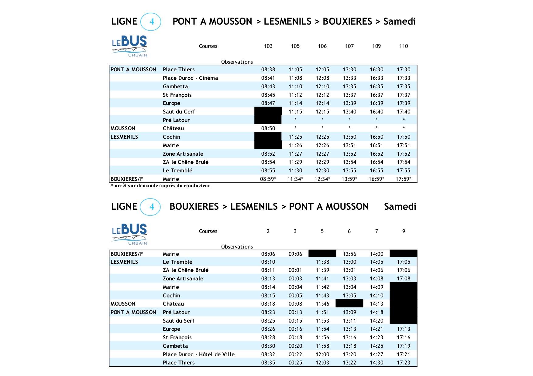 Horaire Bus Pont à Mousson Ligne 1