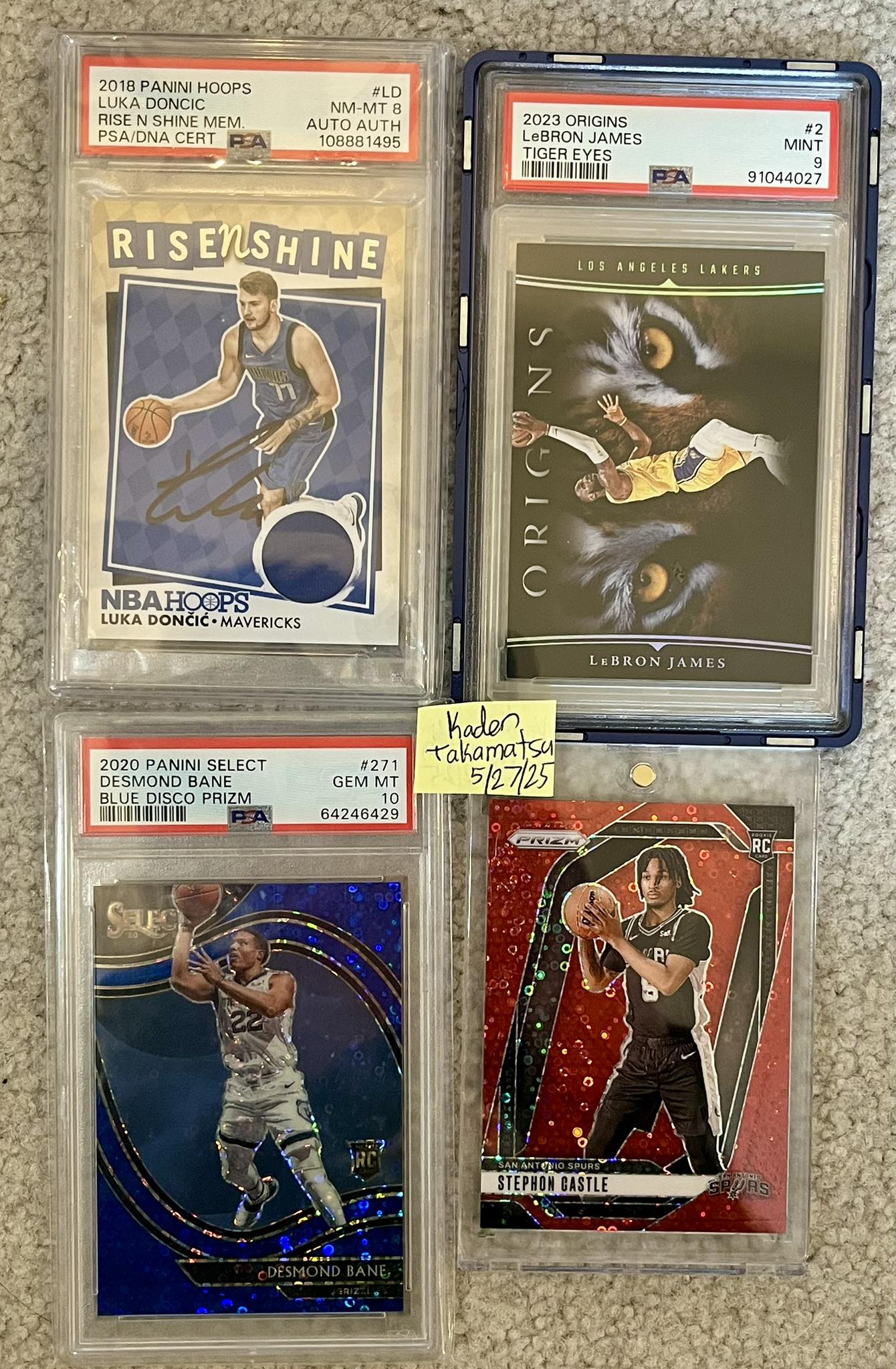 Sports cards for sale including Luka Doncic and Michael Jordan