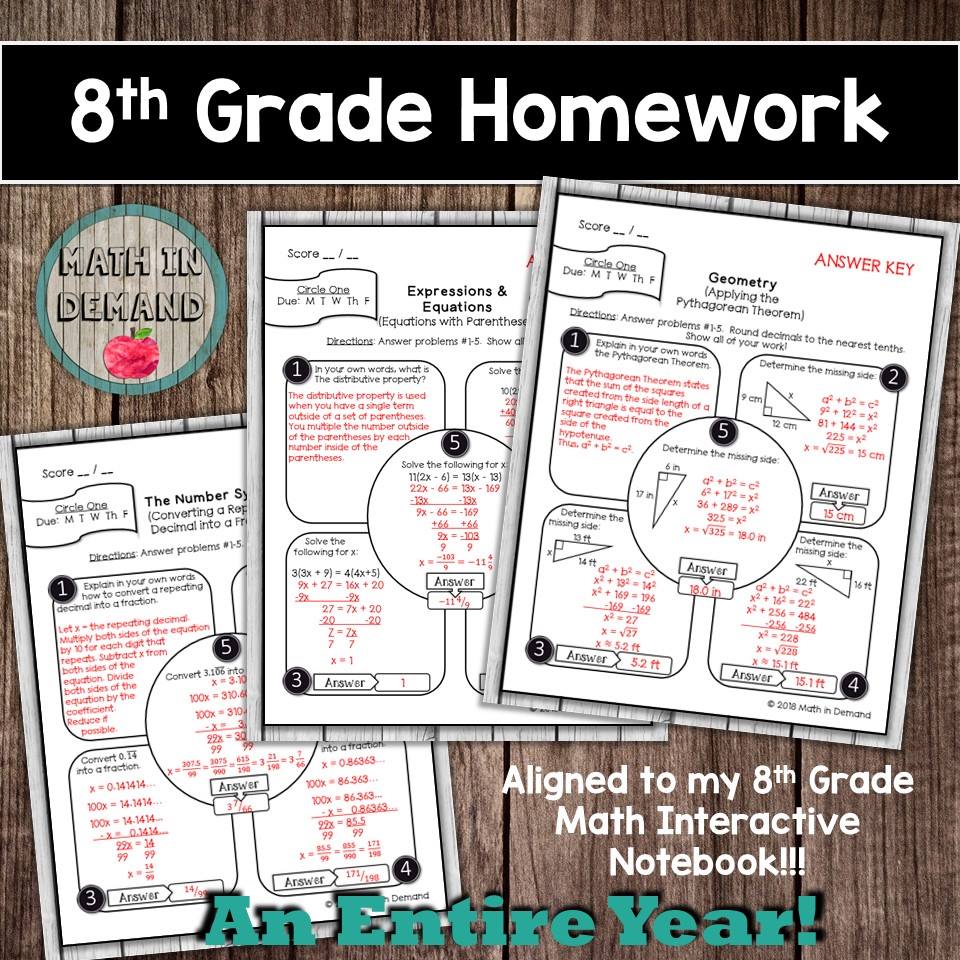 Math in Demand - The 8th grade homework is completed! It...