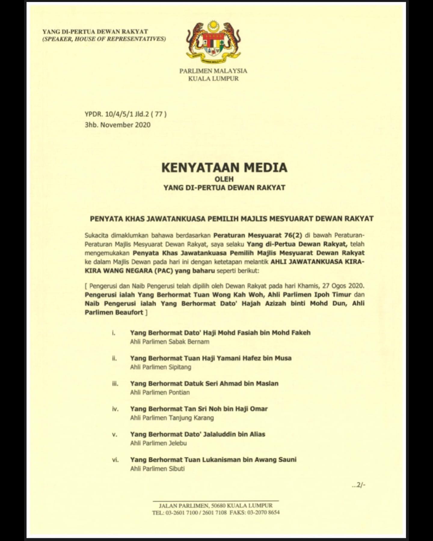 Kenyataan Media Oleh Yb Datuk Azhar Parlimen Malaysia Facebook