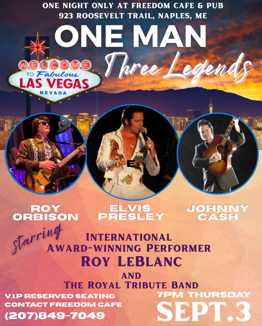 Elvis, Johnny Cash and Roy Orbison tribute at Freedom Cafe & Pub