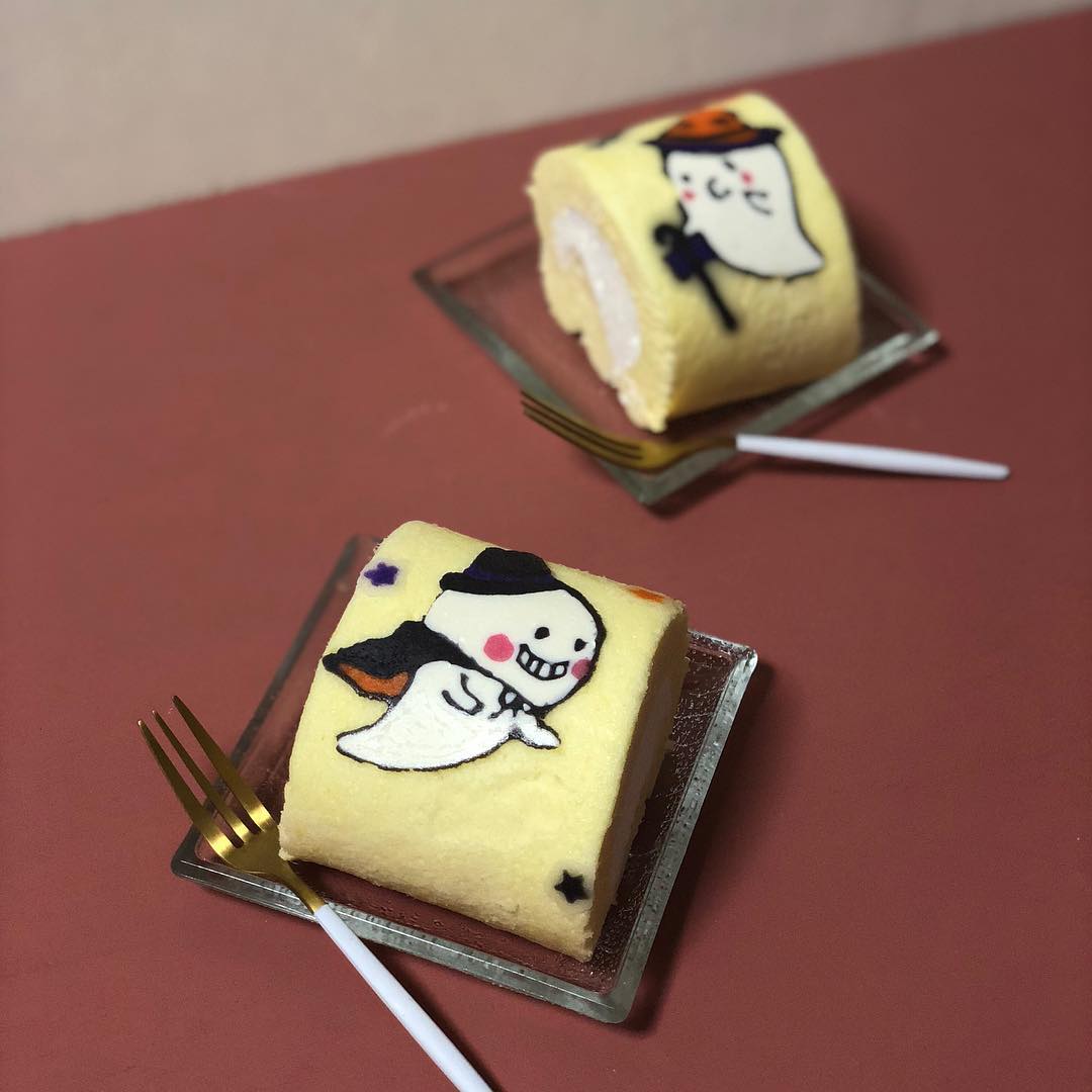 札幌 Dot Deco アイシングクッキー ケーキデコレーション Happy Halloween お絵かきロールでハロウィン お絵かき ロール お絵かきロール お絵かきロールケーキ ロールケーキ デコロール イラストロールケーキ 롤케이크 Cooking Sugar 卷蛋糕 Rollcake