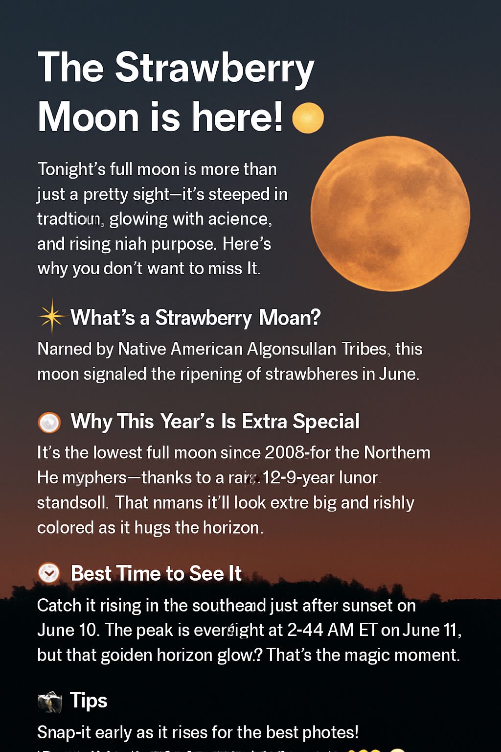 The Strawberry Moon will be visible across Washington tonight on