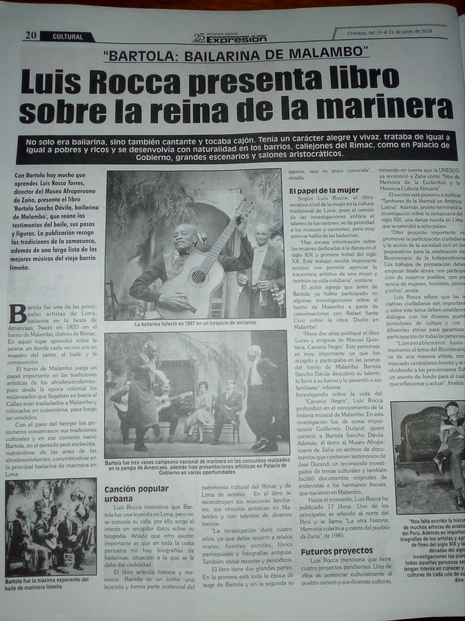 Museo Afroperuano - Diario Expresión. Entrevista a Luis Rocca, director ...