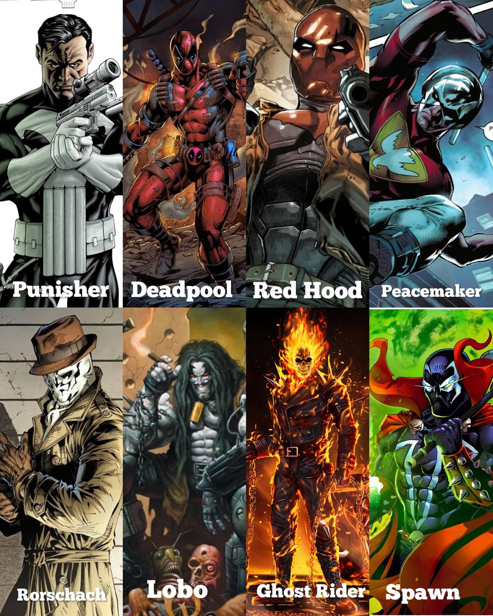 Out of these 8 Anti Heroes, which 3 are top 3 in there role, how