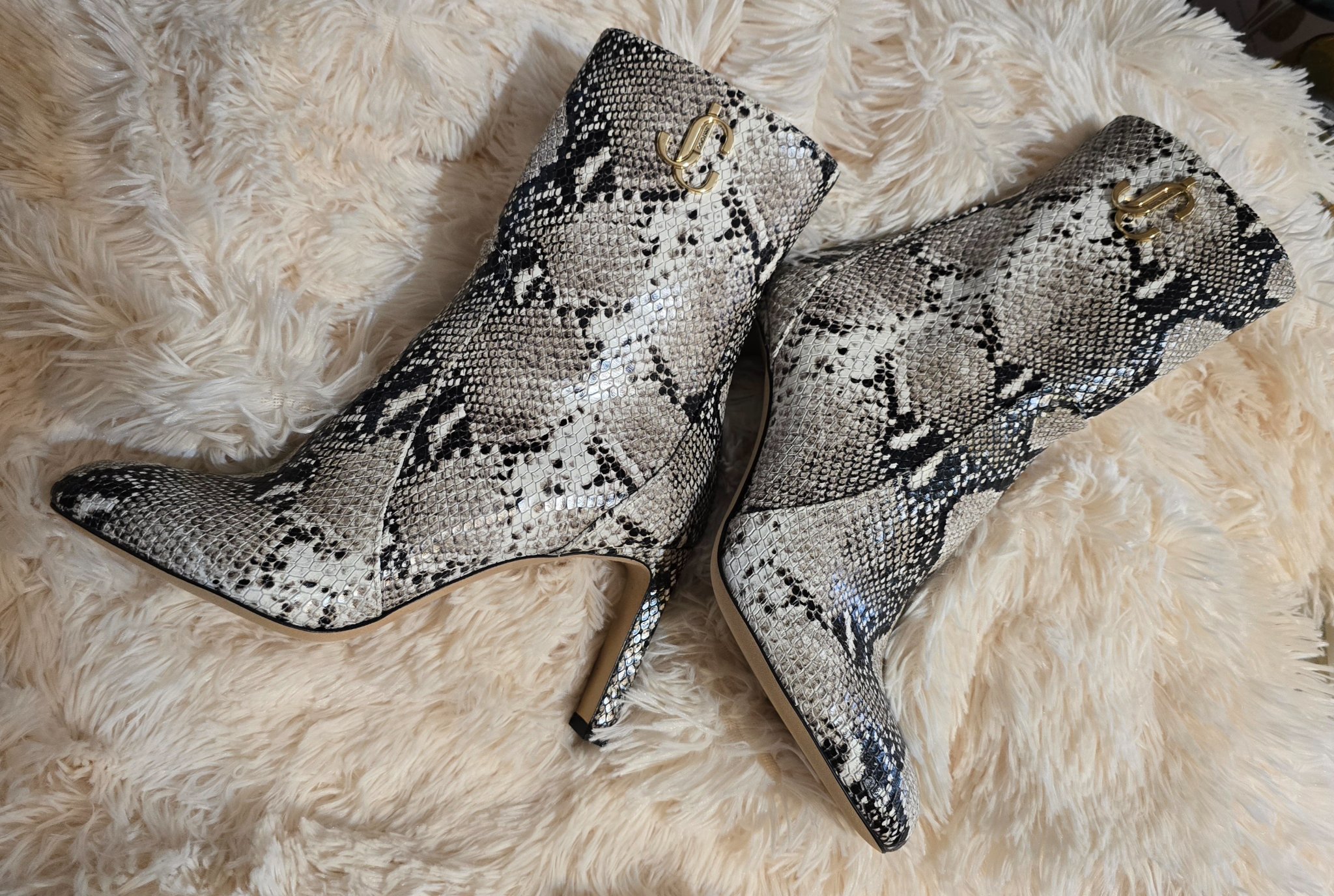 Jimmy Choo Faux Python Snakeskin Ankle Boots - Boots - Kannapolis ...