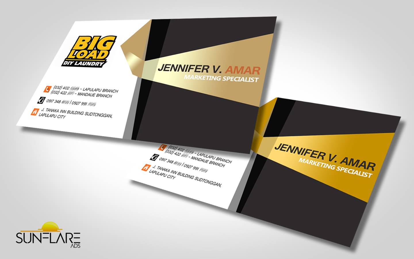 Sunflare Ads - Project: Calling Card Layout Client: Ms....