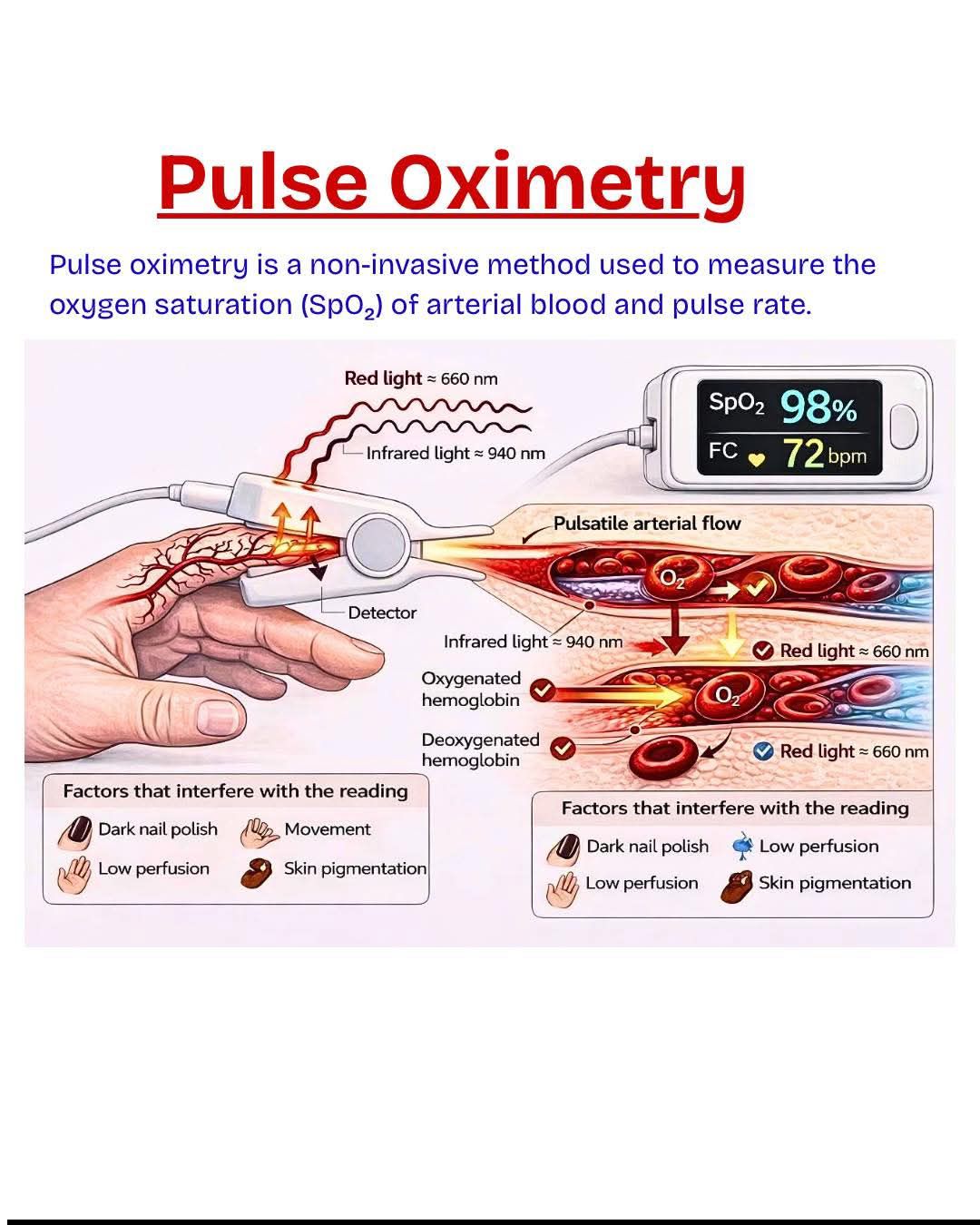 Brajesh - Pulse Oximetry 🧐🩺👇👇👇👇 Pulse oximetry is a non-invasive method ...