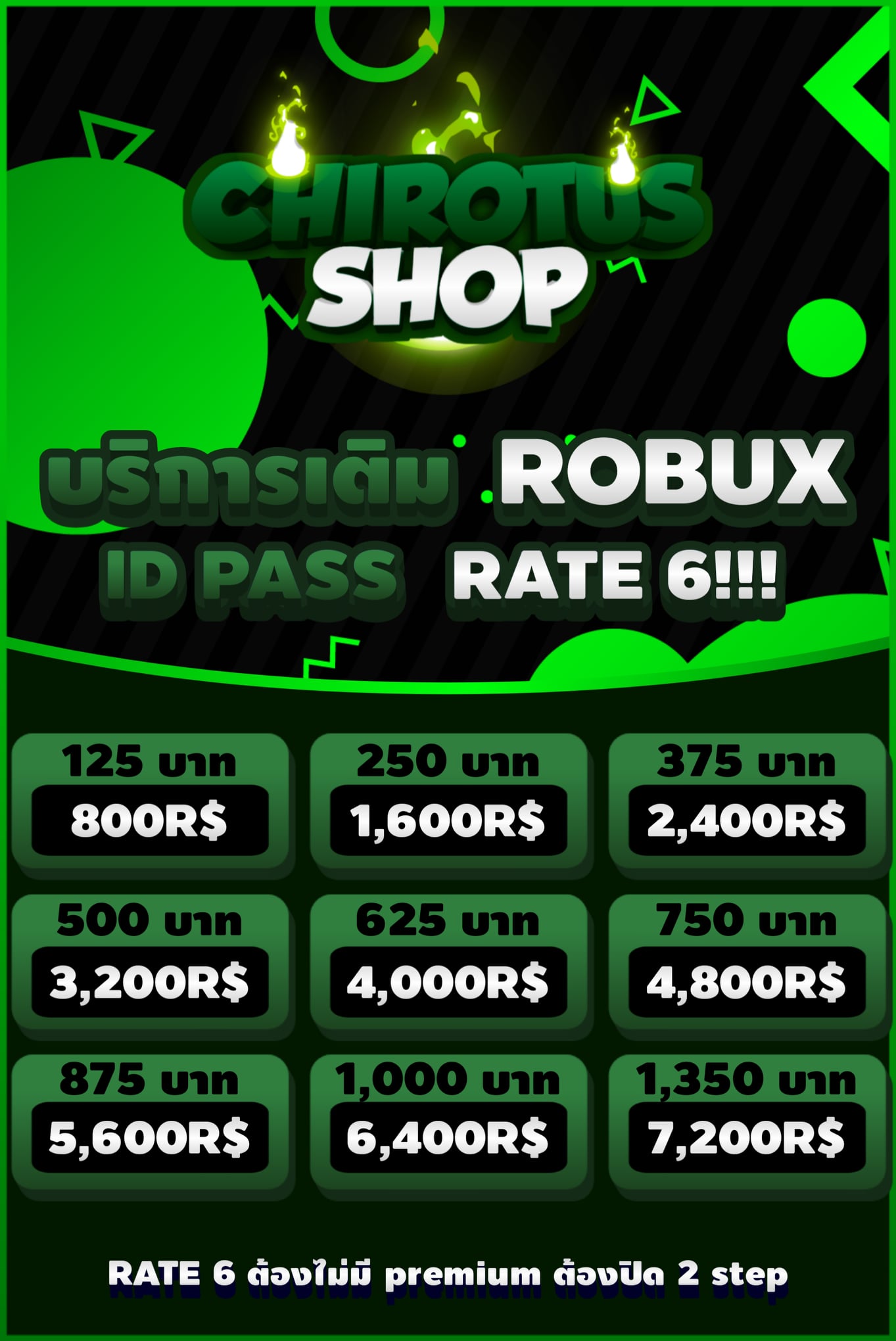 CHIROTUSHOPx - 🎗️ เปิดร้านแล้วจ้าาา 🎗️ รับบริการเติม Robux... | Facebook
