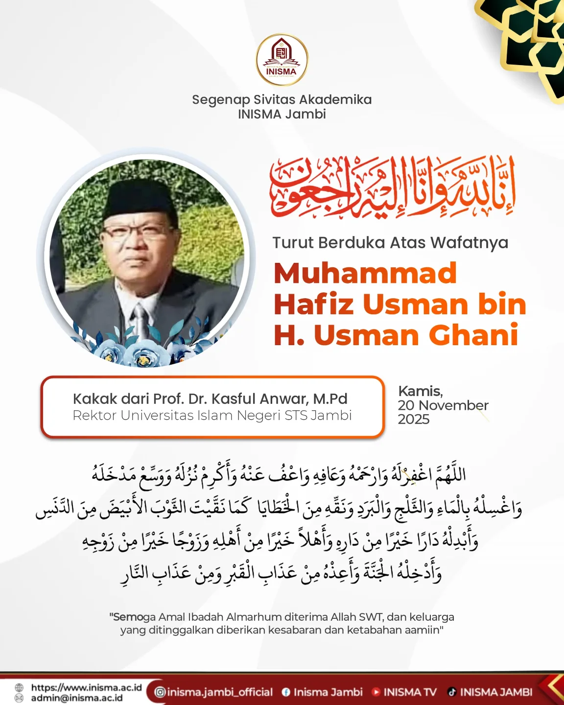 Inisma - Pimpinan dan segenap Civitas Akademika INISMA Jambi ...