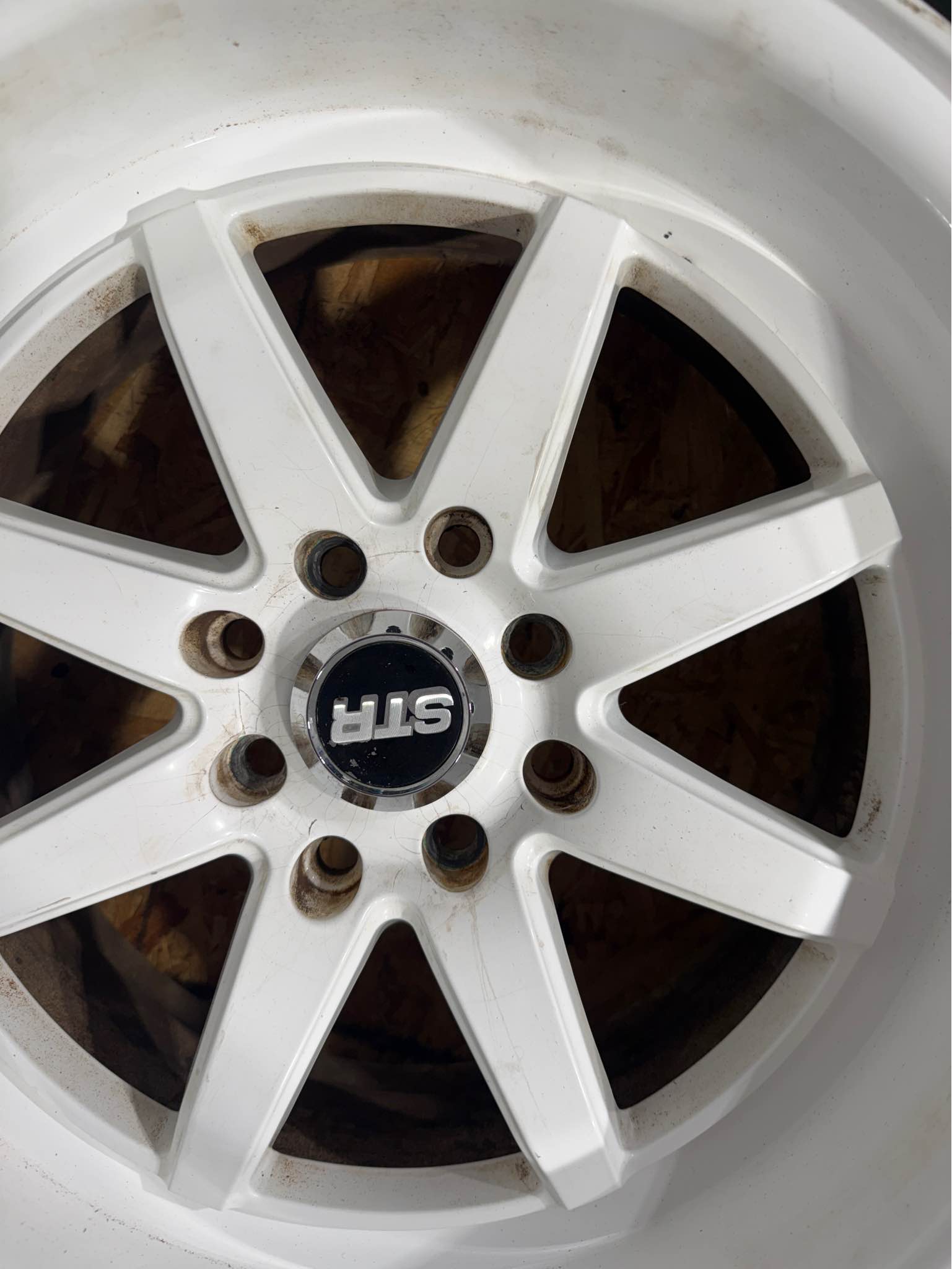 4x100 wheels 15x8 0 offset str white miata / civic - Car Wheels, Tires ...