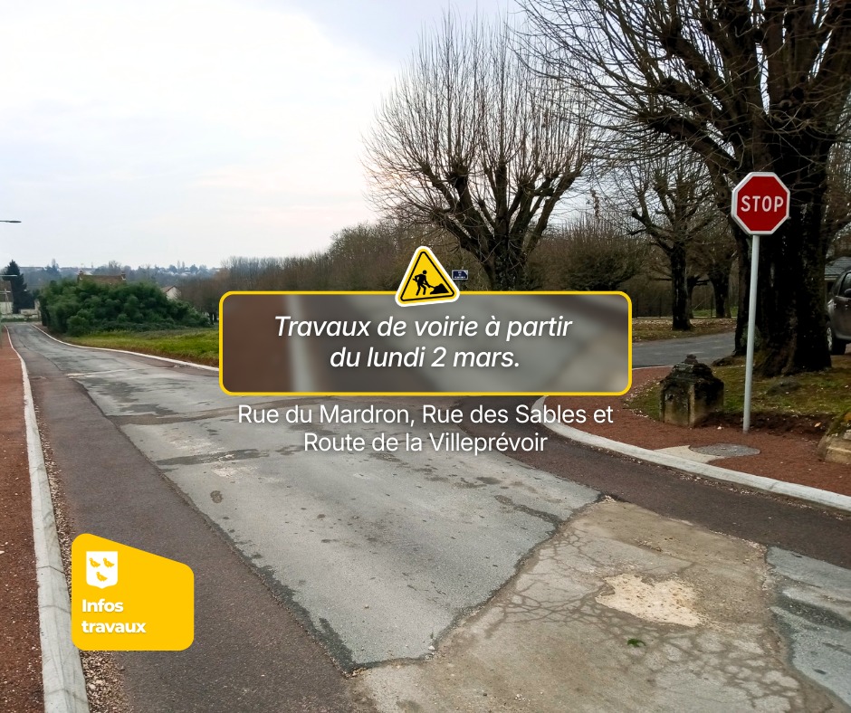 Ville - 🚧 Les travaux de voirie auront lieu la semaine prochaine en ...