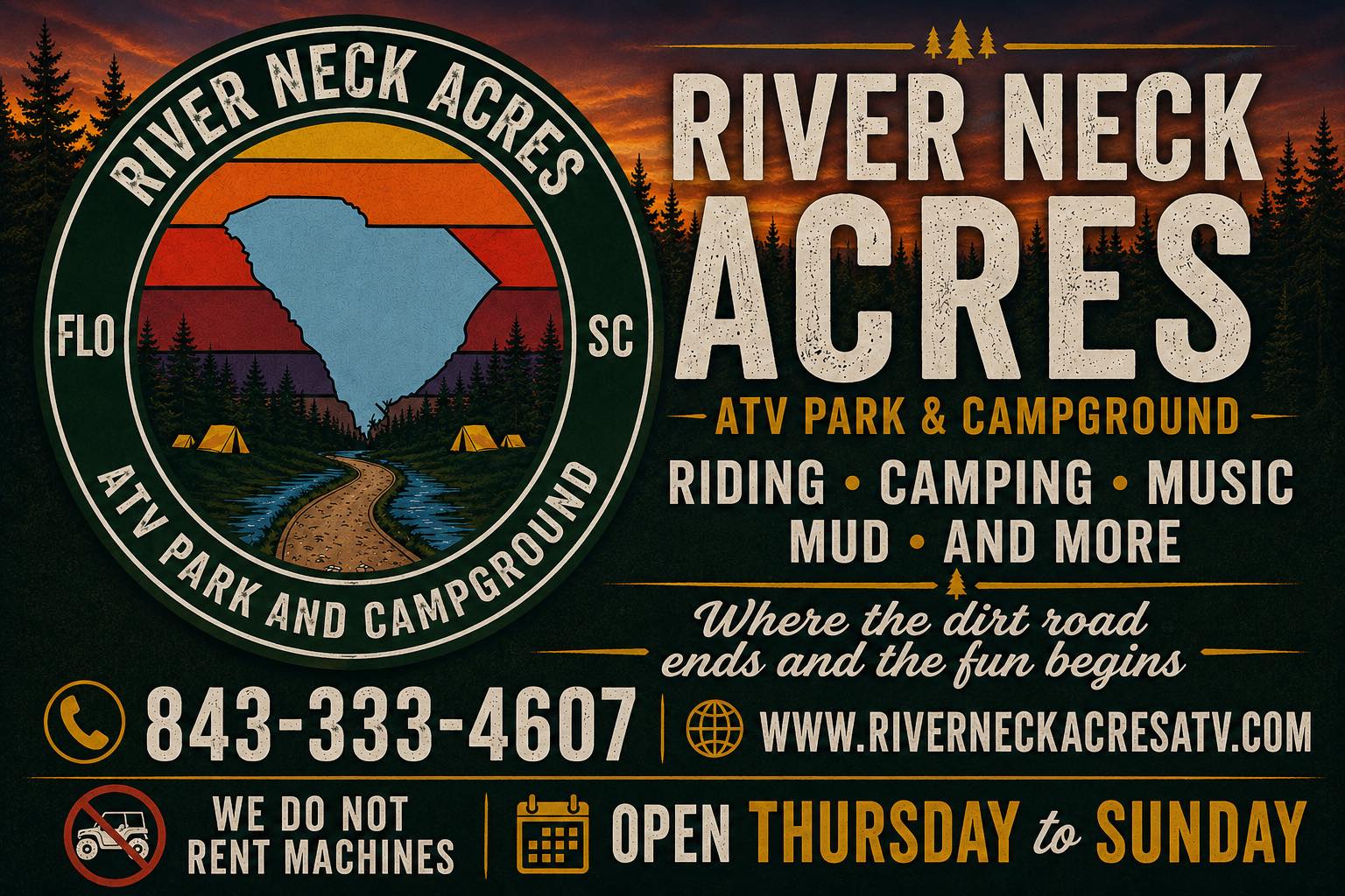 River Neck Acres ATV Park and Campground | Florence SC
