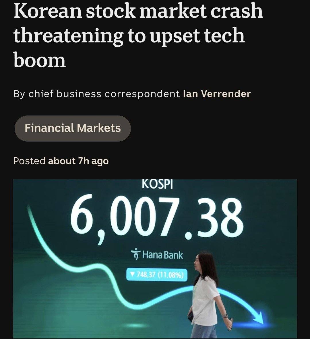 ビジネス・経済 Stock market Overreaction and ... Watch Asian markets today . Korea stock exchange crash