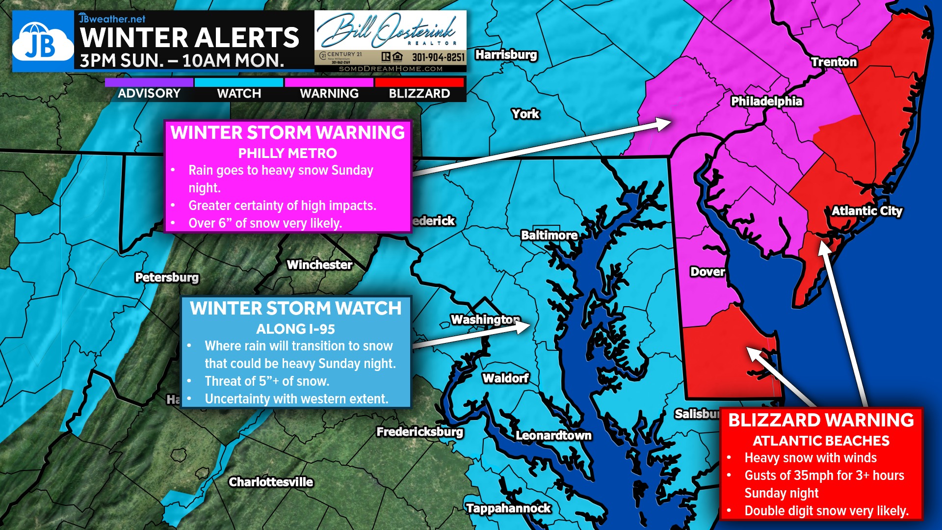 JB - STORM ALERTS! | POSTED: 2/21 8:50AM We are waking up this morning ...
