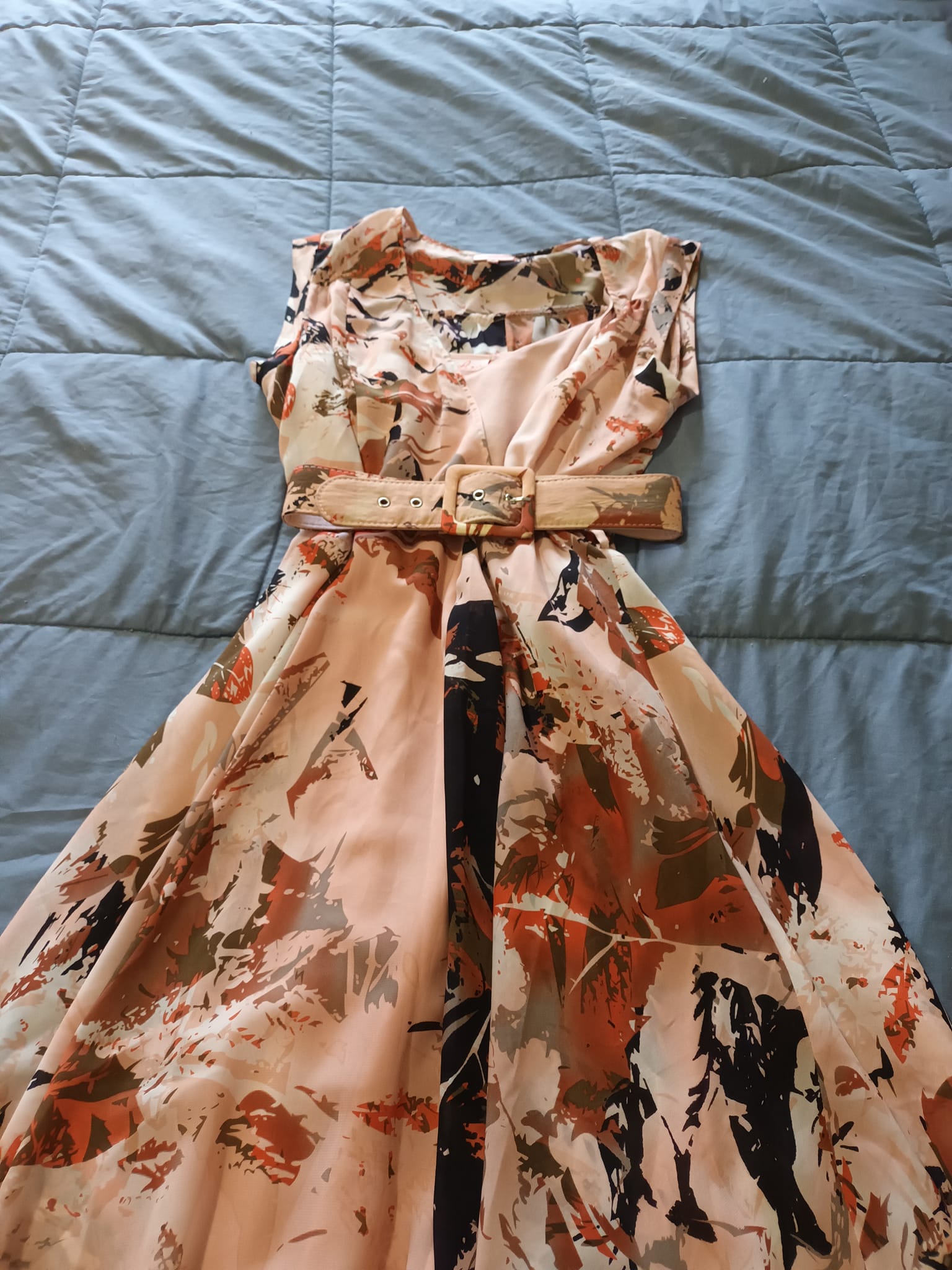 chinese dress ladies Francesca Bettini Women's Cowl Neck Tropical Print Linen Maxi Dress Multi / L