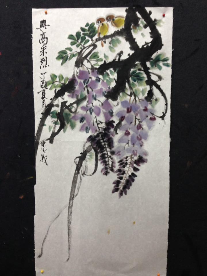 紫藤花与山水水墨画课程时间星期一 三 居銮艺术协会kluang Art Society Facebook