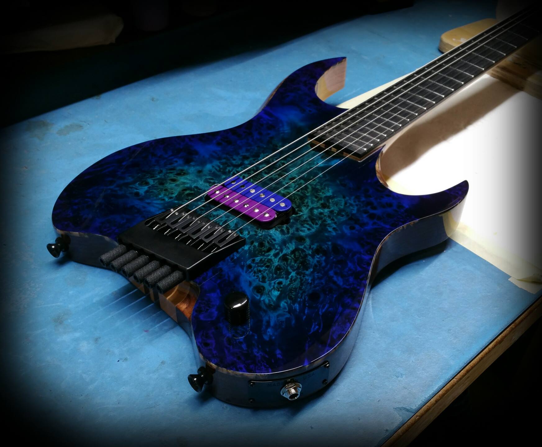 Kiesel - VM6 (Vader) custom trans aqua burst w/purple burst finish