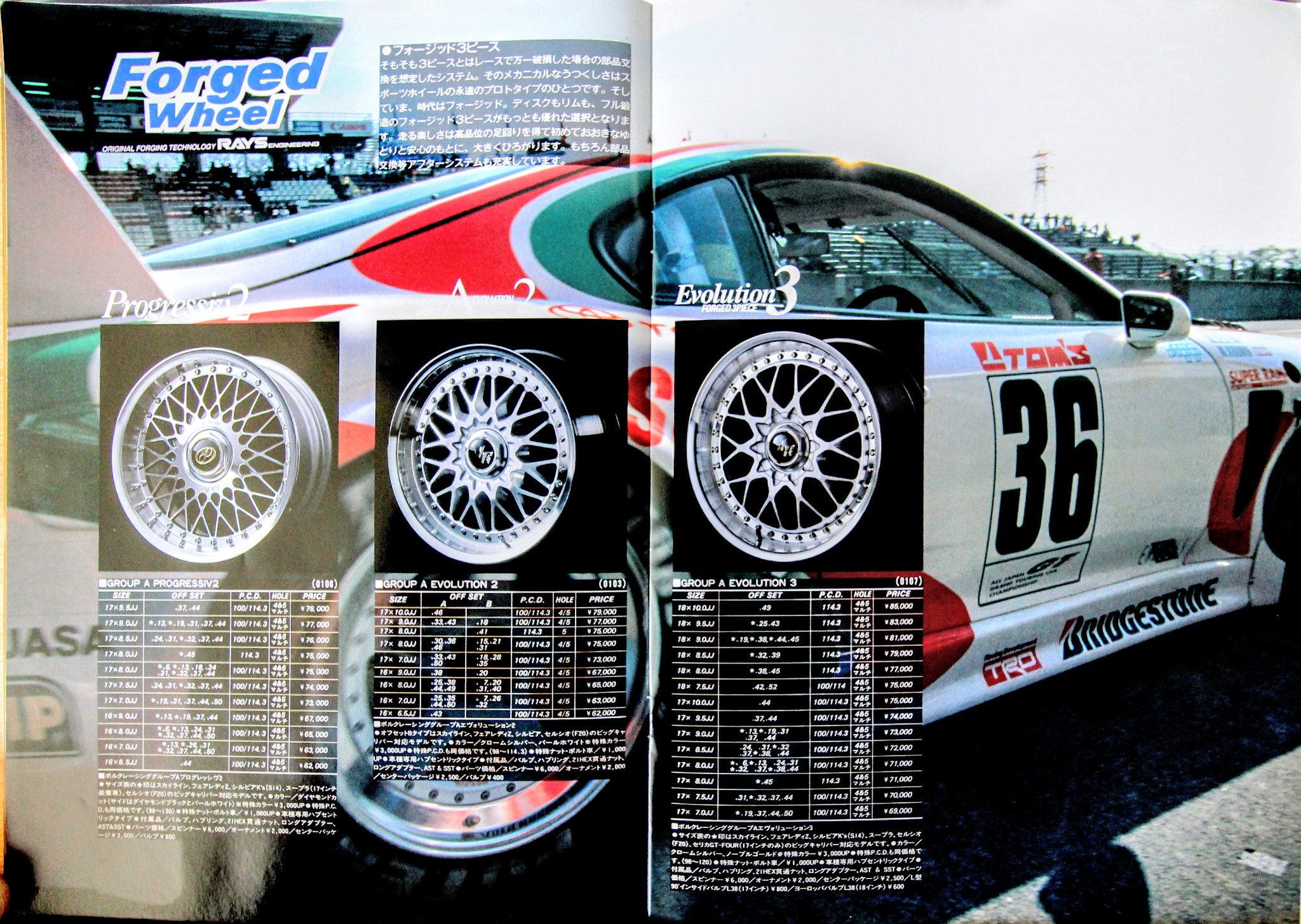 Rays Volk Racing Wheel brochure from the mid 90s. No listing of