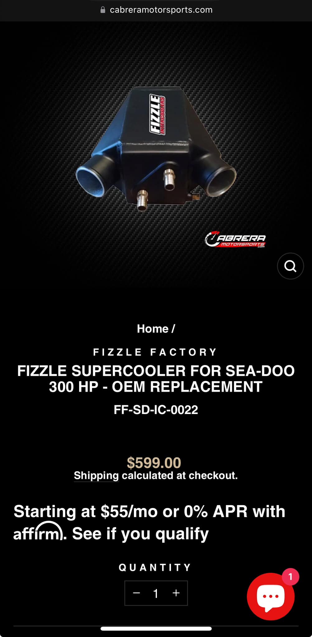 Fizzle Y1000 Intercooler Kit With 50mm BOV For Yamaha FZR/FZS/FX SHO 2008-2016