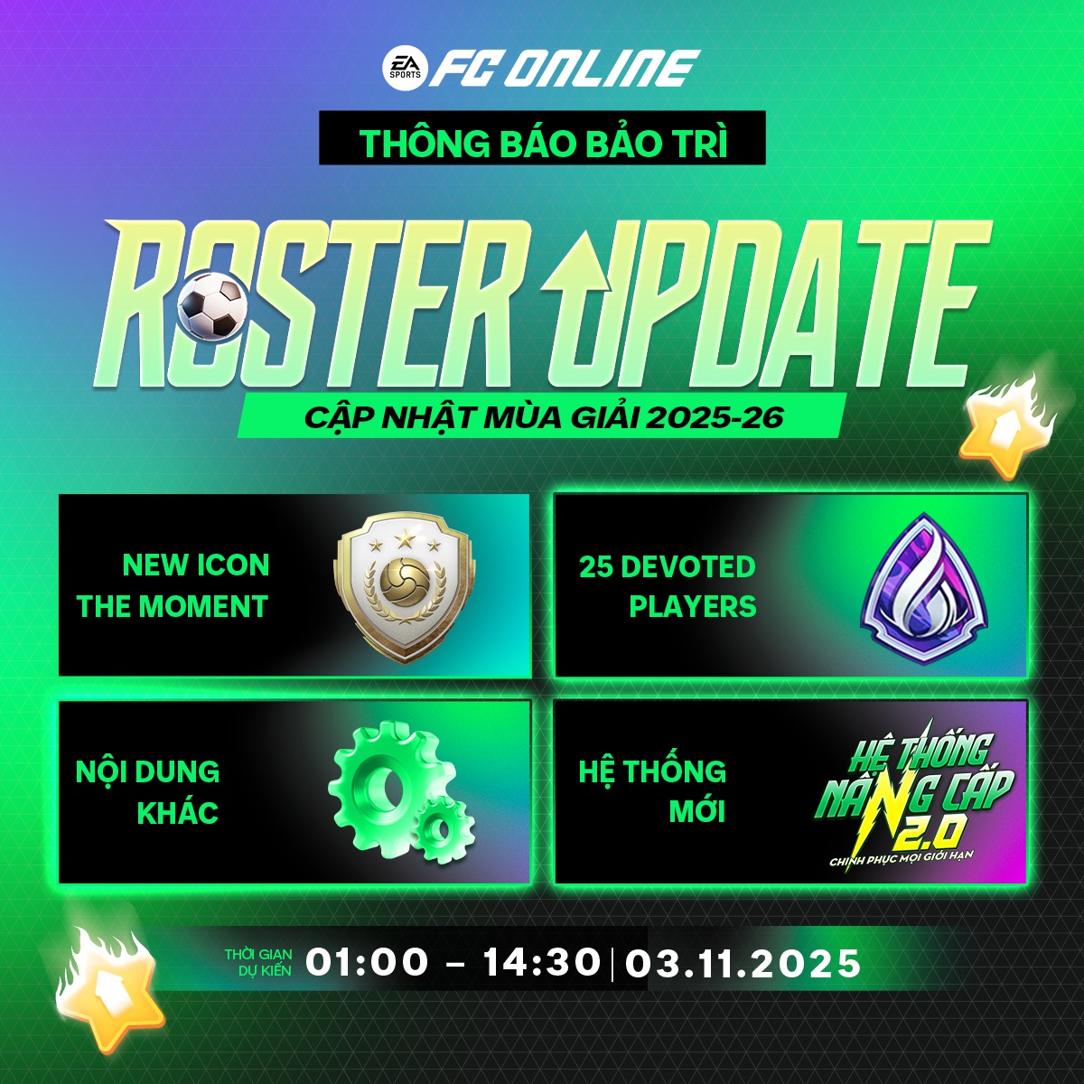 EA - THÔNG BÁO BẢO TRÌ MÁY CHỦ 🌟 FC Online sẽ tiến hành bảo trì máy chủ ...
