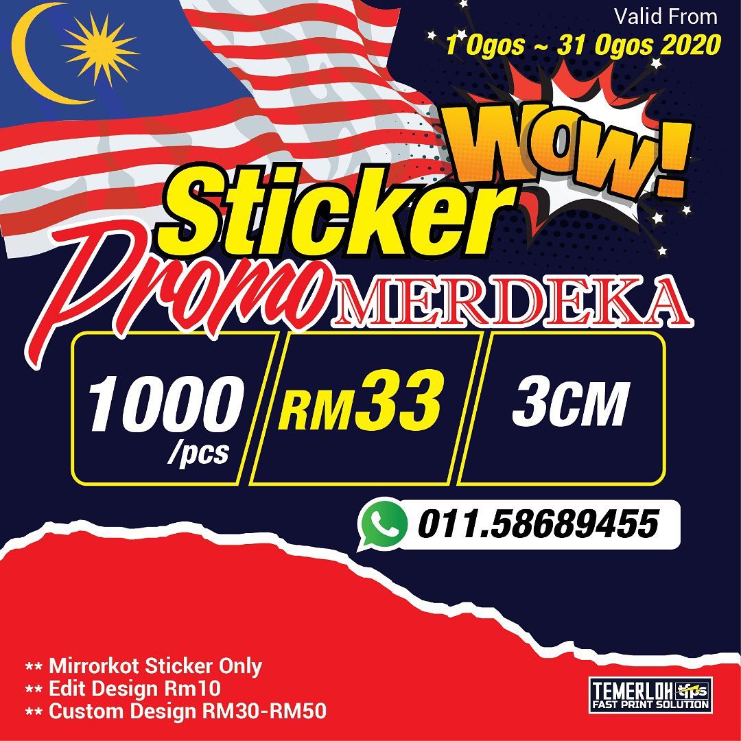 LABEL STICKER MERDEKA !! 📣📣 Promosi... - Temerloh Fast Print | Facebook