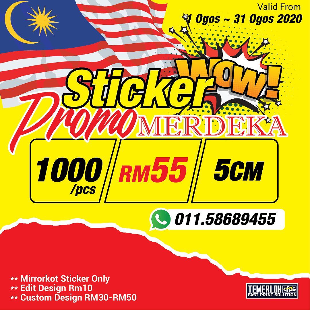 LABEL STICKER MERDEKA !! 📣📣 Promosi... - Temerloh Fast Print | Facebook