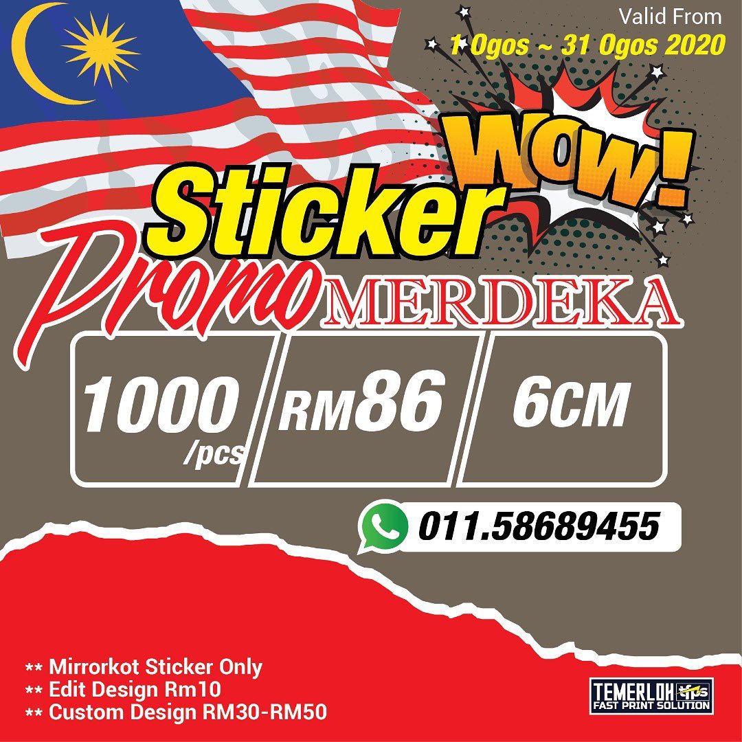 LABEL STICKER MERDEKA !! 📣📣 Promosi... - Temerloh Fast Print | Facebook