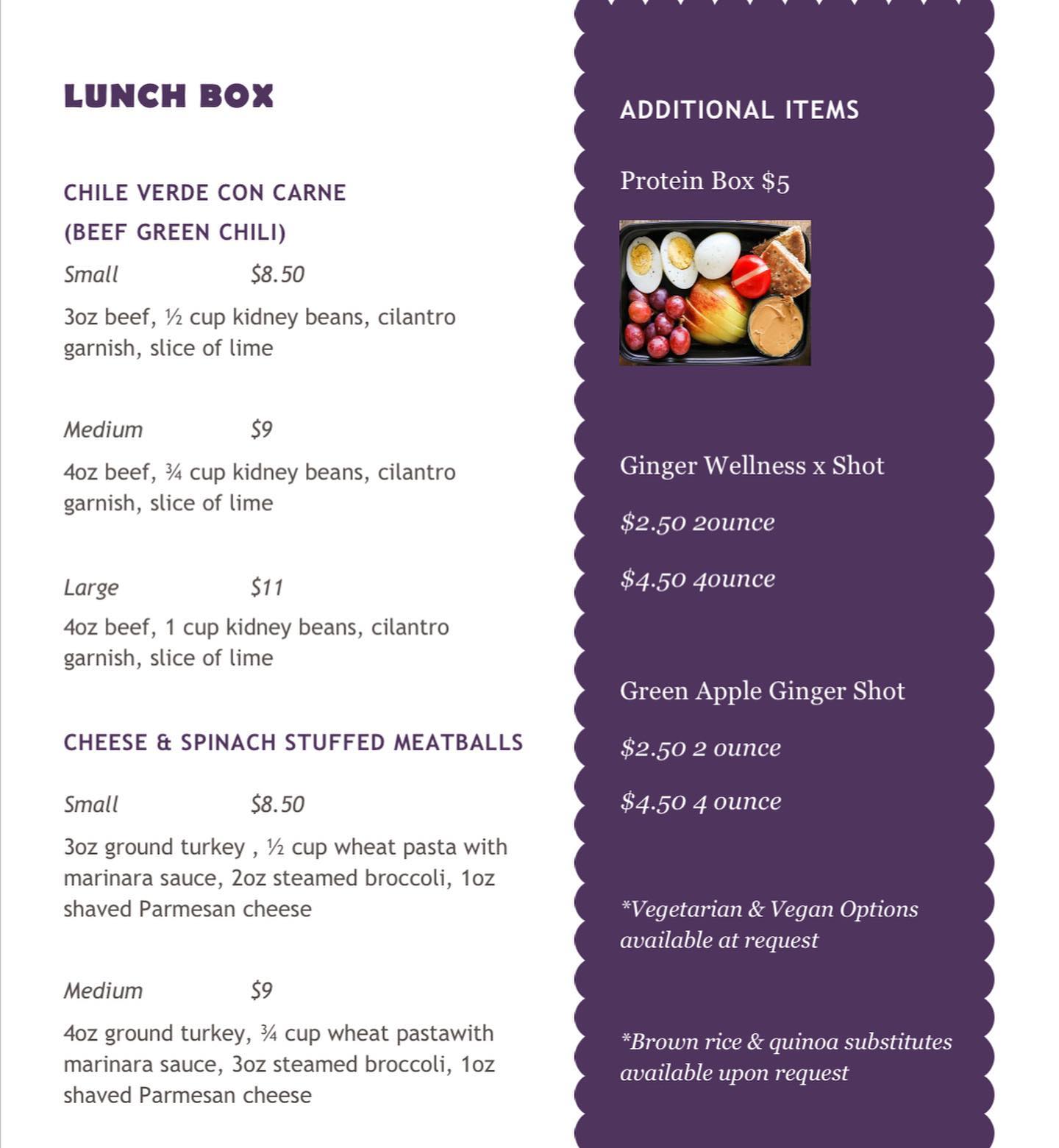 The new weekly menu is here this... - Lunchbox meal preps