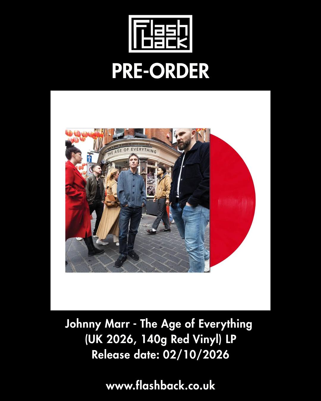 SIGNED! Johnny Marr - The Age of Everything: Red Vinyl LP & Signed