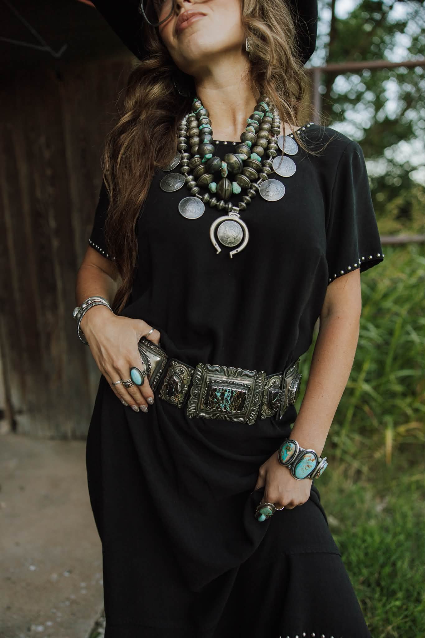 black dress turquoise jewelry Cora Blue String Necklace Drawing on Hellenistic designs from Ancient Greece turquoise jewelry with black dress