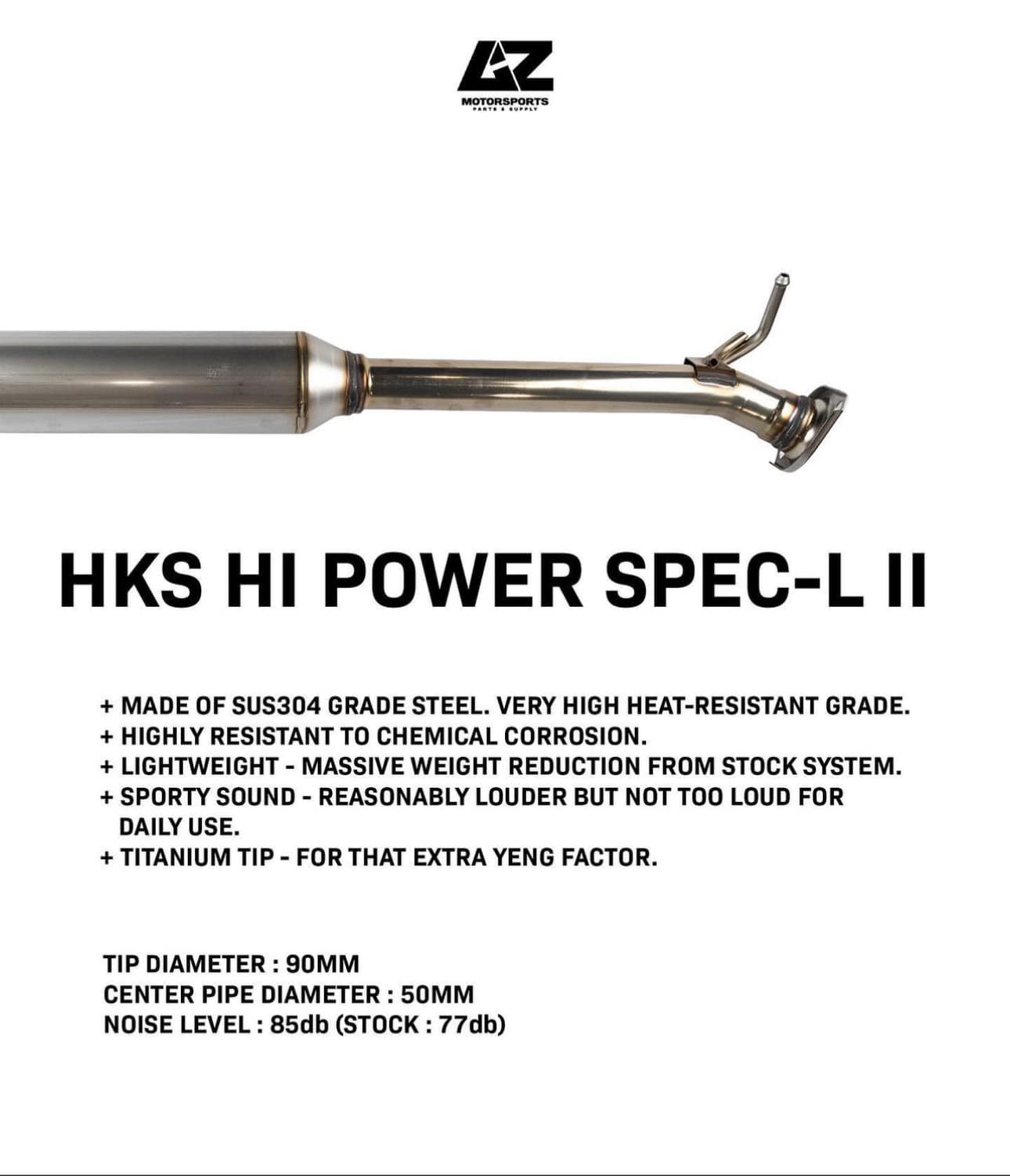 HKS Hi-Power Spec L2 One of the lightest exhaust for ZC33S rm4888 
