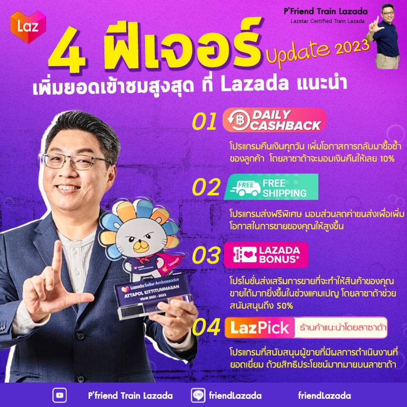 4 ฟีเจอร์... - P'Friend Train Lazada & eBay | Facebook