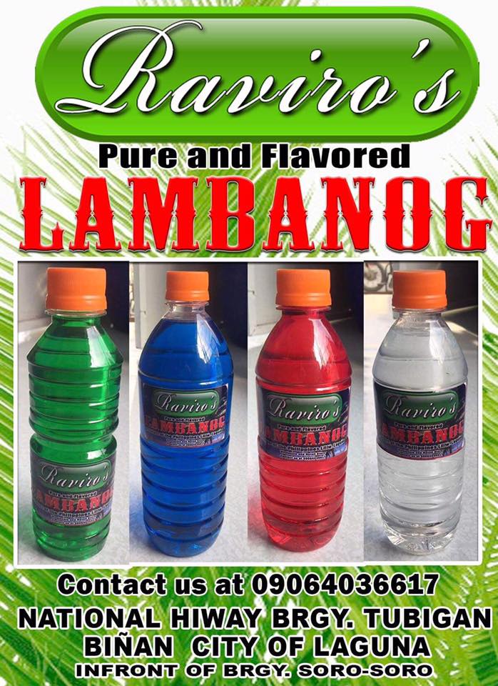 Raviro's pure and flavored Lambanog | Binãn