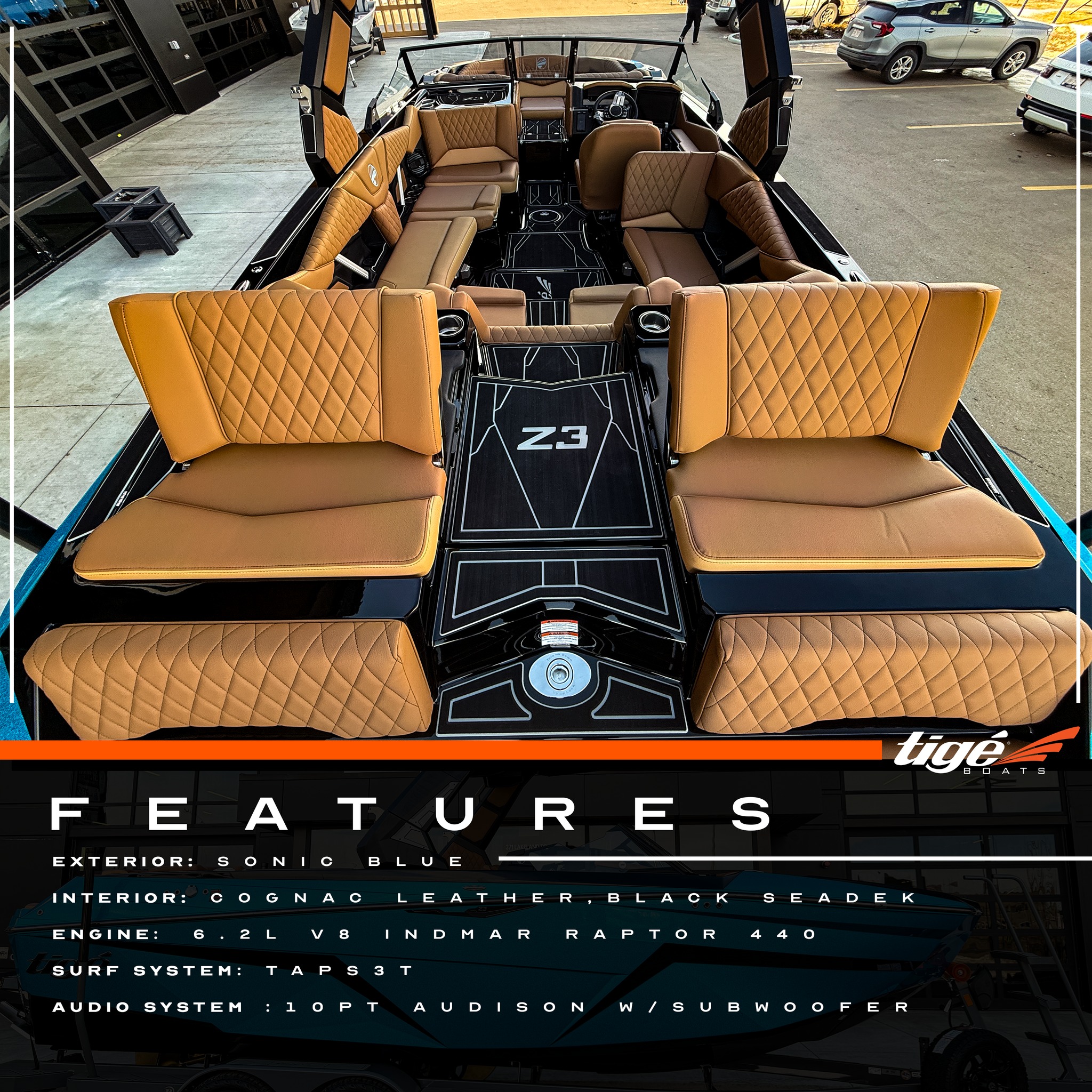2026 Tige Z3 surf boat available at Sherwood Powersports & Marine