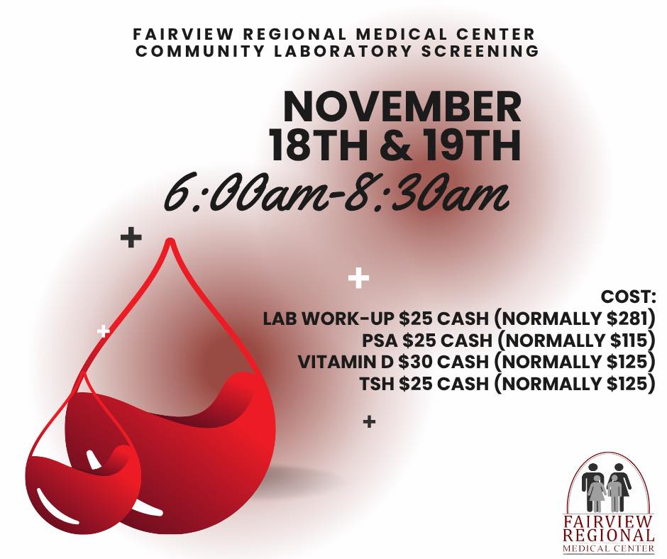 Fairview - 🩸 Know Your Numbers! Join us for our Community Lab Draw ...