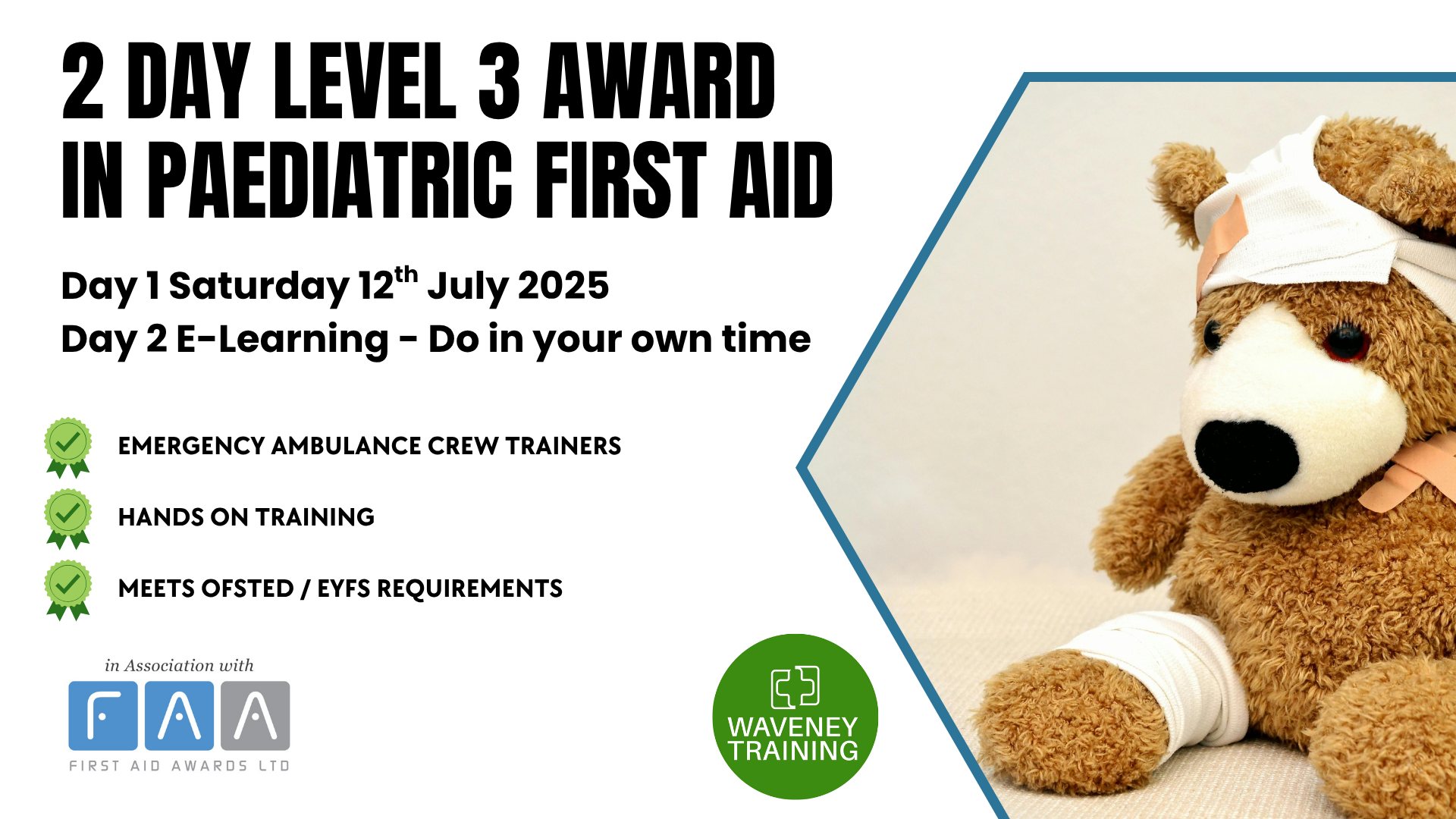 2 Day Level 3 Award in Paediatric First Aid (RQF)