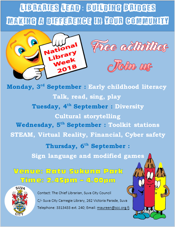 Fiji Museum - The National Library Week 2018. Please see...