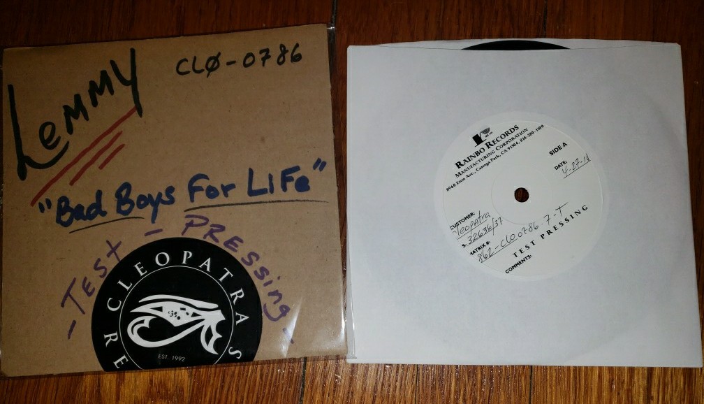 Motorhead Lemmy 7 test pressing with etched B-side
