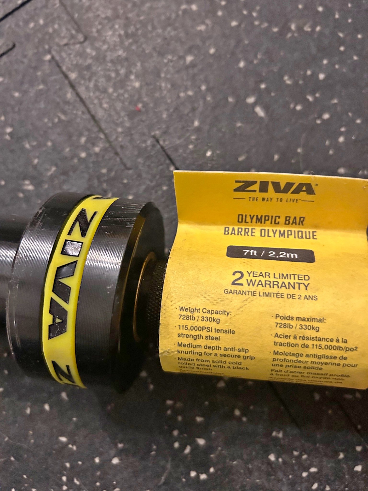 Ziva Performance 7ft Olympic Bar - Weight Bars & Collars - London ...