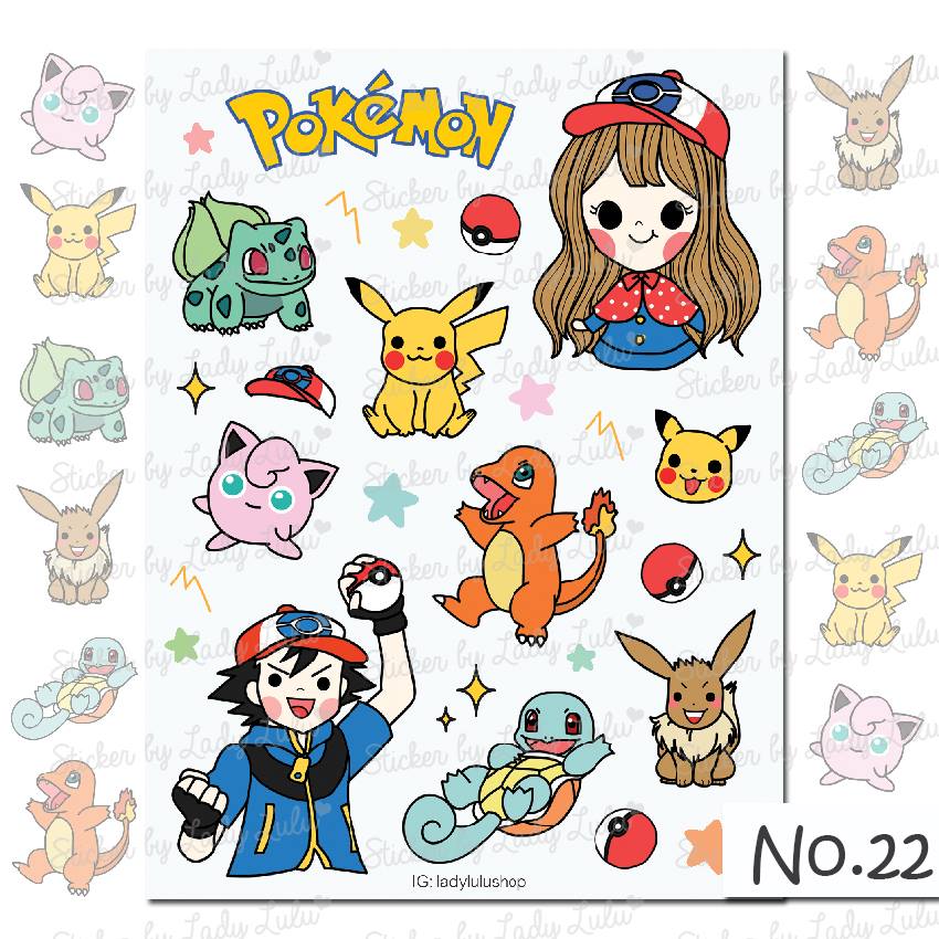 Stickery Kim - Hand Drawn Sticker Shop - สติ๊กเกอร์ No.22 [Pokemon ...