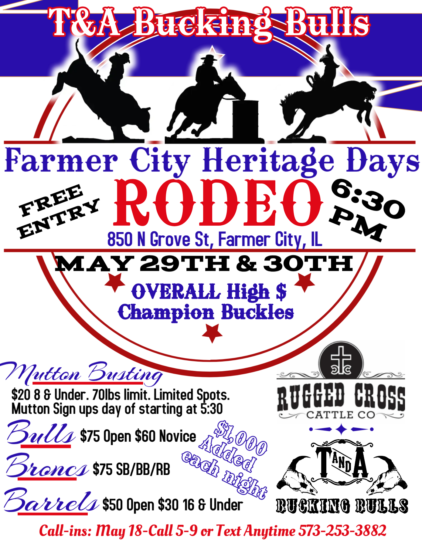 Farmer City Heritage Days Rodeo May 29 &30