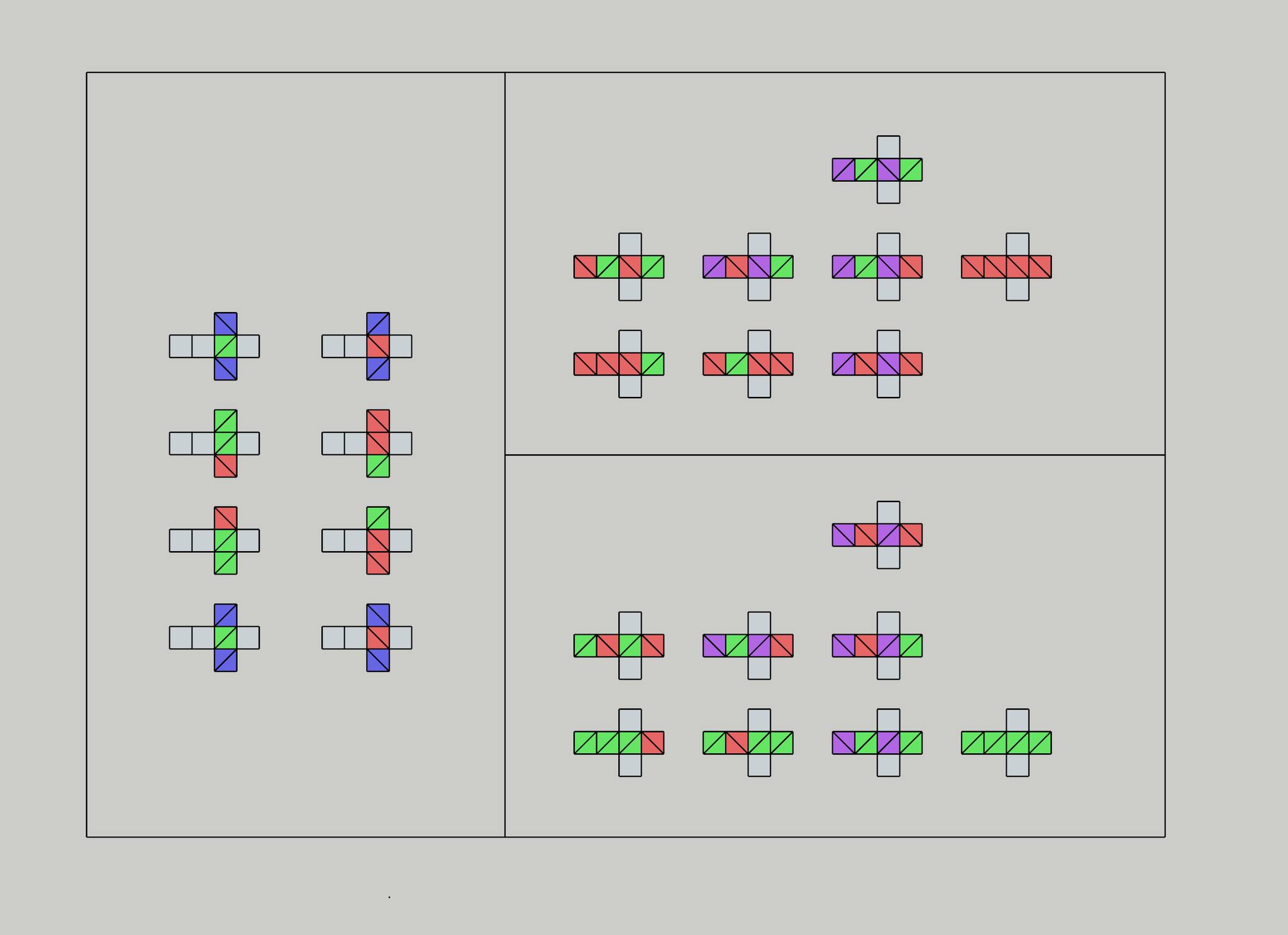 Counting cube variations with diagonal splits