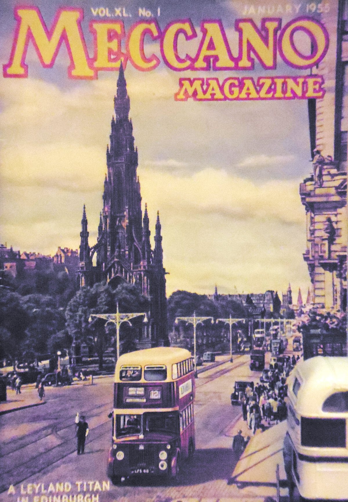Princes street edinburgh meccano magazine cover 1955