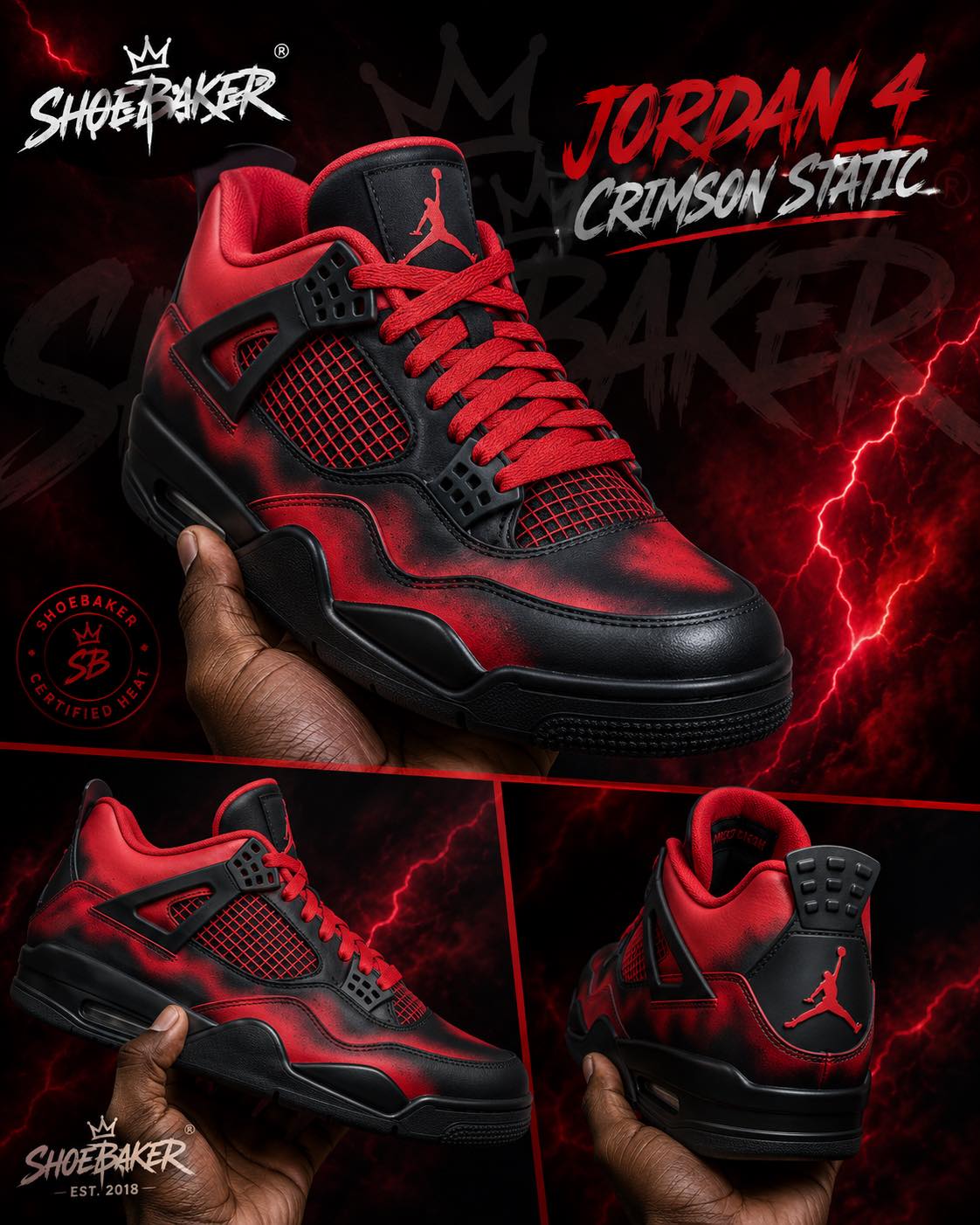 Jordan 4 “Crimson Static” Drop your size for a pair ⬇️